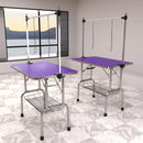 Folding Dog Pet Grooming Table Stainless Steel Frame Rubber Mat On Board With Adjustable Arm And Clamps Pet Dog Cat Grooming Table by HouseOfZazla