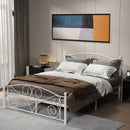 Full With Metal Frame Bed - White by HouseOfZazla