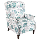 Push Back Recliner Chair Upholstered With Classic Wing Back And Solid Gourd-Shaped Legs by HouseOfZazla