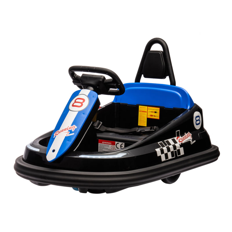 6V Kids Ride on Electric Go Kart Bumper Car W/Parents Remote Control,Three Speed Adjustable,LED Lights,Horn,Bluetooth,Player&360Spin,Vehicle body with Anti-collision padding for 18m+.