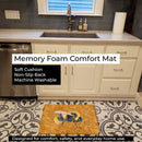 Bee on Gold Memory Foam Kitchen Mat Machine Washable Anti-Fatigue Cushion Comfort Bath or Kitchen Rug