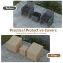Patio Furniture Covers Waterproof Outdoor Conversation Covers for 3 Pieces Bistro Set-Beige by LJGDeals