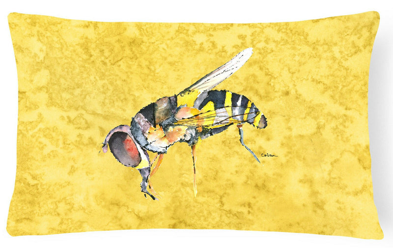 Bee on Yellow   Canvas Fabric Decorative Pillow