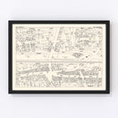 Vintage Map of Port Chester, NY Business Section 1947