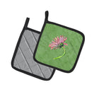 Gerber Daisy Pink Pot Holder Set of 2 Heat Resistant Quilted Hot Pads 7.5 x 7.5 Inch, Insulated Kitchen Trivets for Cooking & Baking
