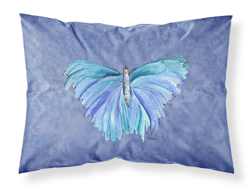 Butterfly on Slate Blue Moisture wicking Fabric standard pillowcase