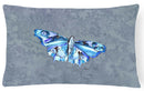 Butterfly on Gray Decorative Throw Pillow 12x16 Indoor Outdoor Accent Cushion, Fabric Cover with Insert for Sofa, Bed, Porch & Living Room