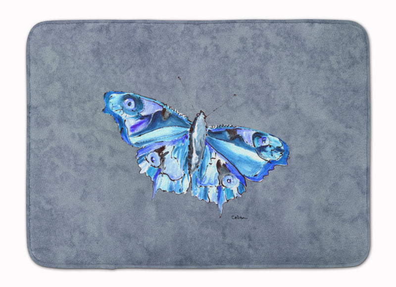 Butterfly on Gray Machine Washable Memory Foam Mat 8856RUG