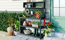 TOPMAX 65" Large Wooden Farmhouse Rustic Outdoor Potting Bench Table