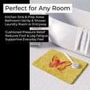 Butterfly on Yellow Memory Foam Kitchen Mat Machine Washable Anti-Fatigue Cushion Comfort Bath or Kitchen Rug