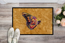 Butterfly on Gold Doormat Indoor Outdoor 24H X 36W Front Door Mat Rugs for Entryway, Non Slip Washable Low Pile,