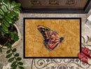 Butterfly on Gold Doormat Indoor Outdoor 24H X 36W Front Door Mat Rugs for Entryway, Non Slip Washable Low Pile,