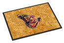 Butterfly on Gold Doormat Indoor Outdoor 24H X 36W Front Door Mat Rugs for Entryway, Non Slip Washable Low Pile,