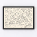 Vintage Map of Troy, NY Business Section 1947