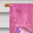 Butterfly on Pink House Flag 28x40 Porch Sleeve Pole Decorative Outside Yard Banner Artwork Wall Hanging, Polyester