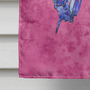 Butterfly on Pink House Flag 28x40 Porch Sleeve Pole Decorative Outside Yard Banner Artwork Wall Hanging, Polyester