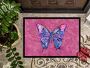 Butterfly on Pink Doormat Indoor Outdoor 24H X 36W Front Door Mat Rugs for Entryway, Non Slip Washable Low Pile,