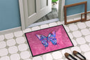 Butterfly on Pink Doormat Indoor Outdoor 24H X 36W Front Door Mat Rugs for Entryway, Non Slip Washable Low Pile,
