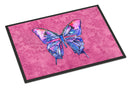 Butterfly on Pink Doormat Indoor Outdoor 24H X 36W Front Door Mat Rugs for Entryway, Non Slip Washable Low Pile,