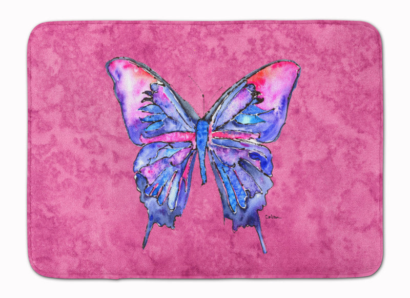 Butterfly on Pink Machine Washable Memory Foam Mat 8859RUG