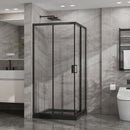 Corner Shower Enclosure, Sliding Door - Matte Black by HouseOfZazla