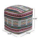 Inca - Handcrafted Peruvian Print Square Pouf Ottoman - Multicolor by HouseOfZazla
