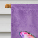 Butterfly on Purple House Flag 28x40 Porch Sleeve Pole Decorative Outside Yard Banner Artwork Wall Hanging, Polyester