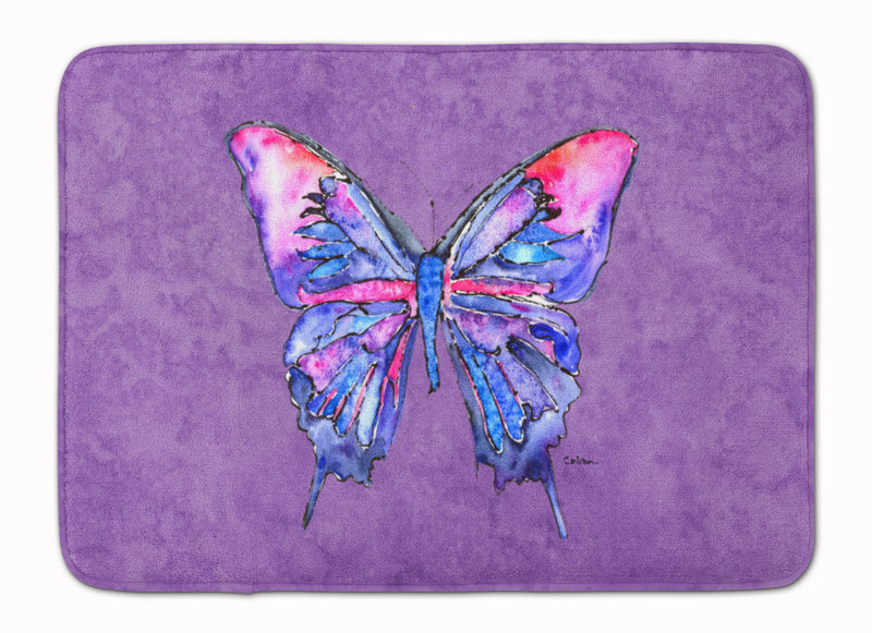 Butterfly on Purple Machine Washable Memory Foam Mat 8860RUG