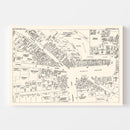Vintage Map of Watertown, NY Business Section 1947