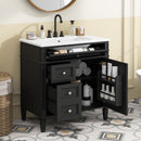 Bathroom Vanity With Top Sink, Storage Cabinet With 2 Drawers, Tip Out Drawer by Unique Piece Furniture