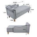 Chaise Lounge Indoor, Lounge Chair For Bedroom With Storage & Pillow, Modern Upholstered Rolled Arm Chase Lounge For Sleeping With Nailhead Trim For Living Room Bedroom Office by Unique Piece Furniture