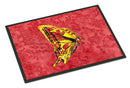 Butterfly on Red Doormat Indoor Outdoor 18H X 27W Front Door Mat Rugs for Entryway, Non Slip Washable