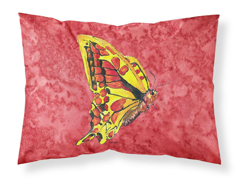 Butterfly on Red Moisture wicking Fabric standard pillowcase