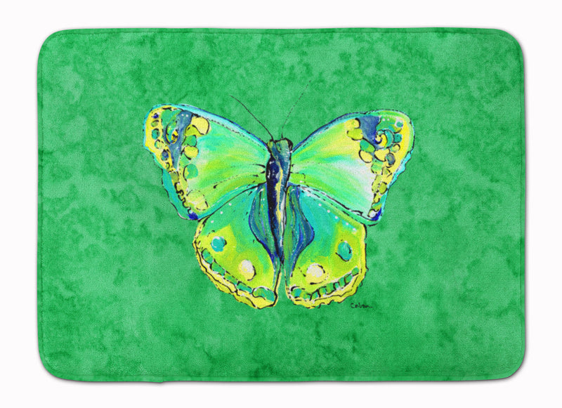 Butterfly Green on Green Machine Washable Memory Foam Mat 8863RUG