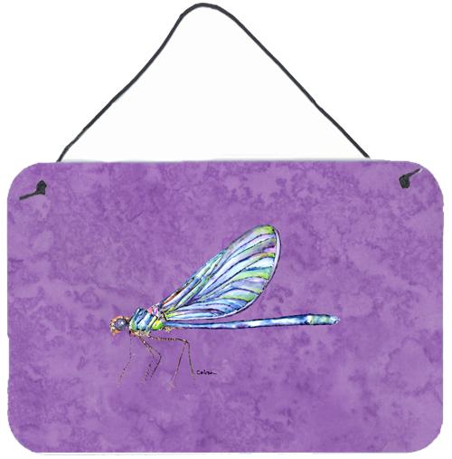 Dragonfly on Purple Aluminium Metal Wall or Door Hanging Prints