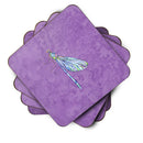 Dragonfly on Purple Foam Coasters Set of 4 Cup Coasters for Indoor Outdoor, Tabletop Protection, Anti Slip, Mouse pad Material