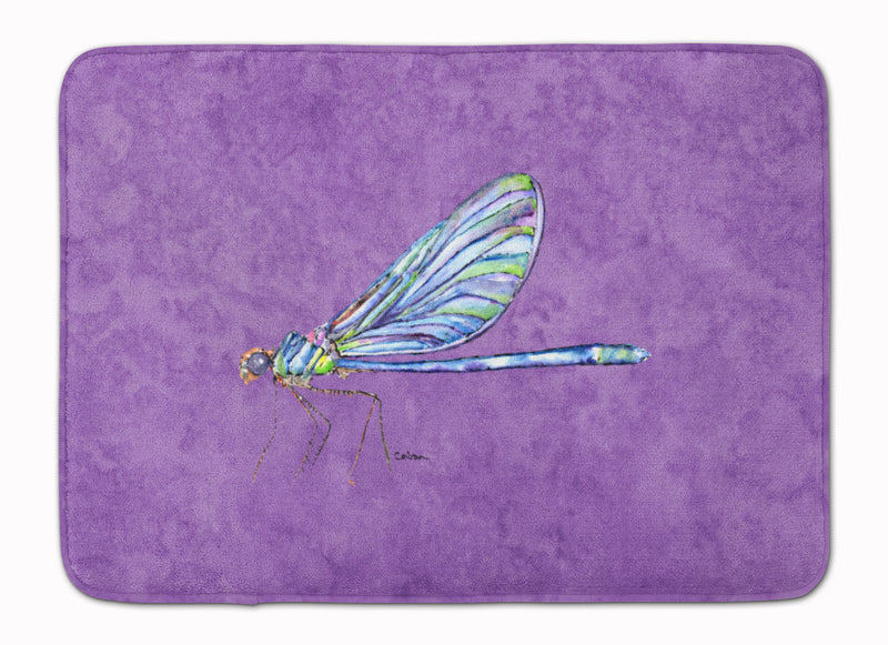 Dragonfly on Purple Machine Washable Memory Foam Mat 8865RUG