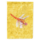 Dragonfly on Yellow House Flag 28x40 Porch Sleeve Pole Decorative Outside Yard Banner Artwork Wall Hanging, Polyester