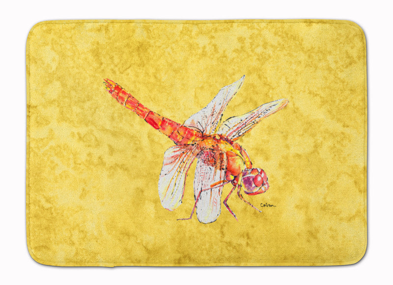 Dragonfly on Yellow Machine Washable Memory Foam Mat 8866RUG