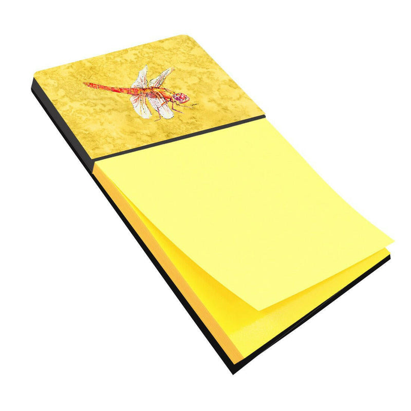 Dragonfly on Yellow Refiillable Sticky Note Holder or Note Dispenser 8866SN