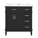 Modern Bathroom Vanity With Sink, Storage Cabinet, Soft Close Doors, Deep & Standard Drawers