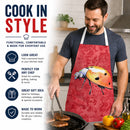 Lady Bug on Red Apron Cooking Kitchen Server Baking Crafts Gardening for Adult Women Men, Unisex, Large, Multicolor