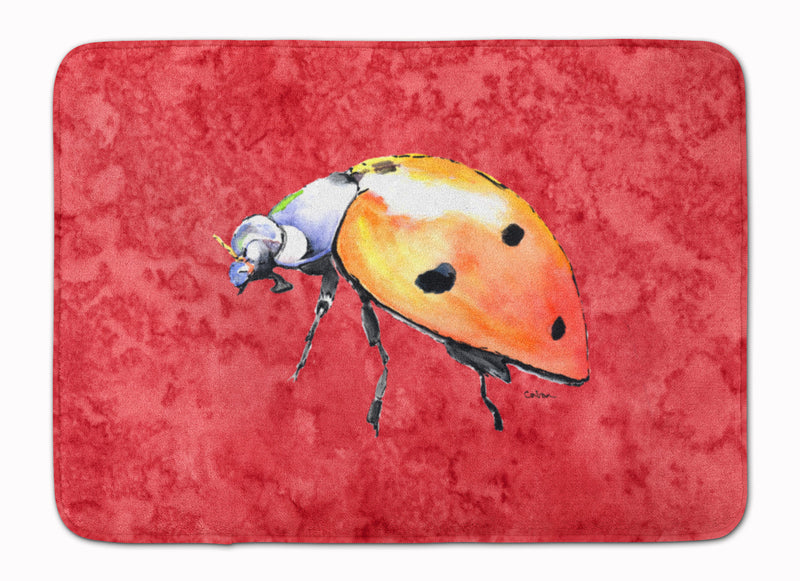 Lady Bug on Red Machine Washable Memory Foam Mat 8868RUG