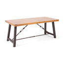 Outdoor Dining Table With Slat Wooden Panel And Turnbuckle Accents - Teak by HouseOfZazla