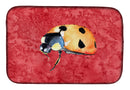 Lady Bug on Red Dish Drying Mat Absorbent Dish Drying Mat Pad for Kitchen Counter Dish Drainer Mat for Countertop, 14 x 21", Multicolor