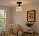 Modern Holophane Glass Ceiling Light