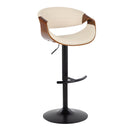 Symphony - Mid Century Modern Adjustable Barstool With Swivel With Rounded T Footrest (Set of 2)