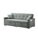 3 In 1 Convertible Sleeper Sofa Bed, Reclining Backrest, Pillows, Pockets by HouseOfZazla