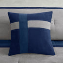7 Piece Faux Suede Comforter Set Blue King