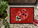 Lady Bug on Deep Red Doormat Indoor Outdoor 24H X 36W Front Door Mat Rugs for Entryway, Non Slip Washable Low Pile,